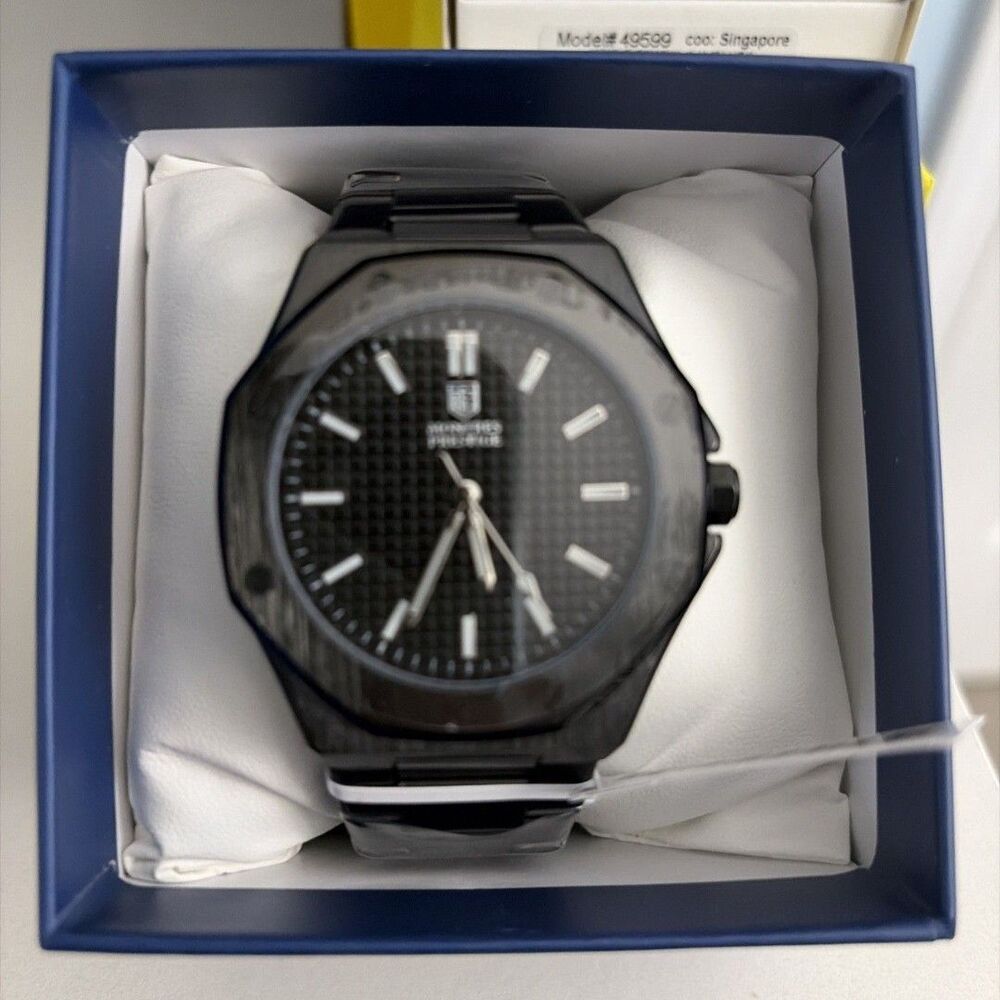 Invicta X Montres PrestigeMen's Wristwatch - Octagon Black Metal Analog 44 mm